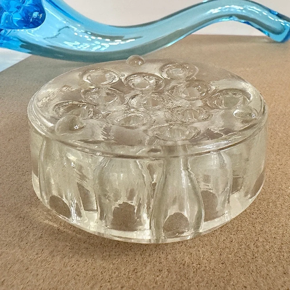 Vintage Glass Flower Frog (11 hole)